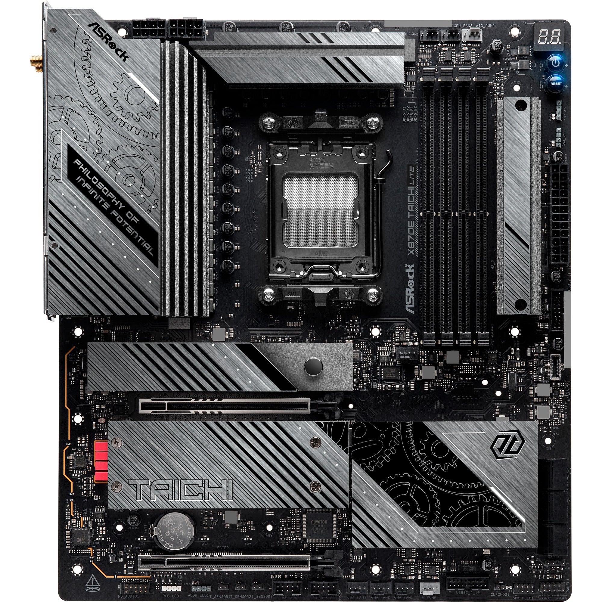 Asrock x870e taichi lite socket am5 moederbord (raid, 5 gb-lan, wi-fi 7, bt, e-atx)