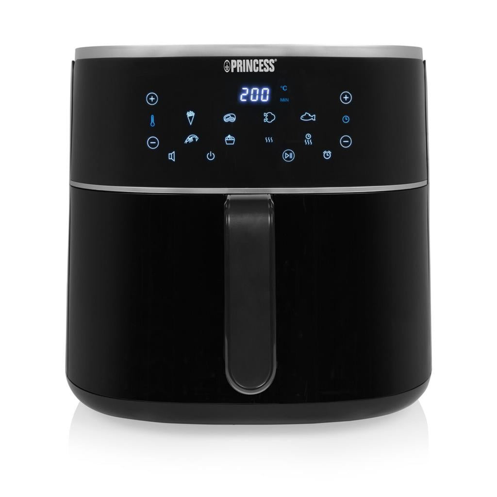 Princess 182254 digitale airfryer 8l heteluchtfriteuse (zwart, 8 liter | hetelucht | verstelbaar airfryerrek | bpa-vrij)