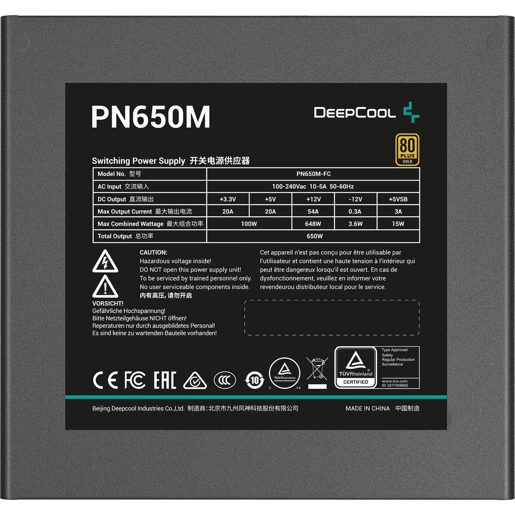 Deepcool pn650m modulaire 650 watt voeding (zwart, 3x pcie)