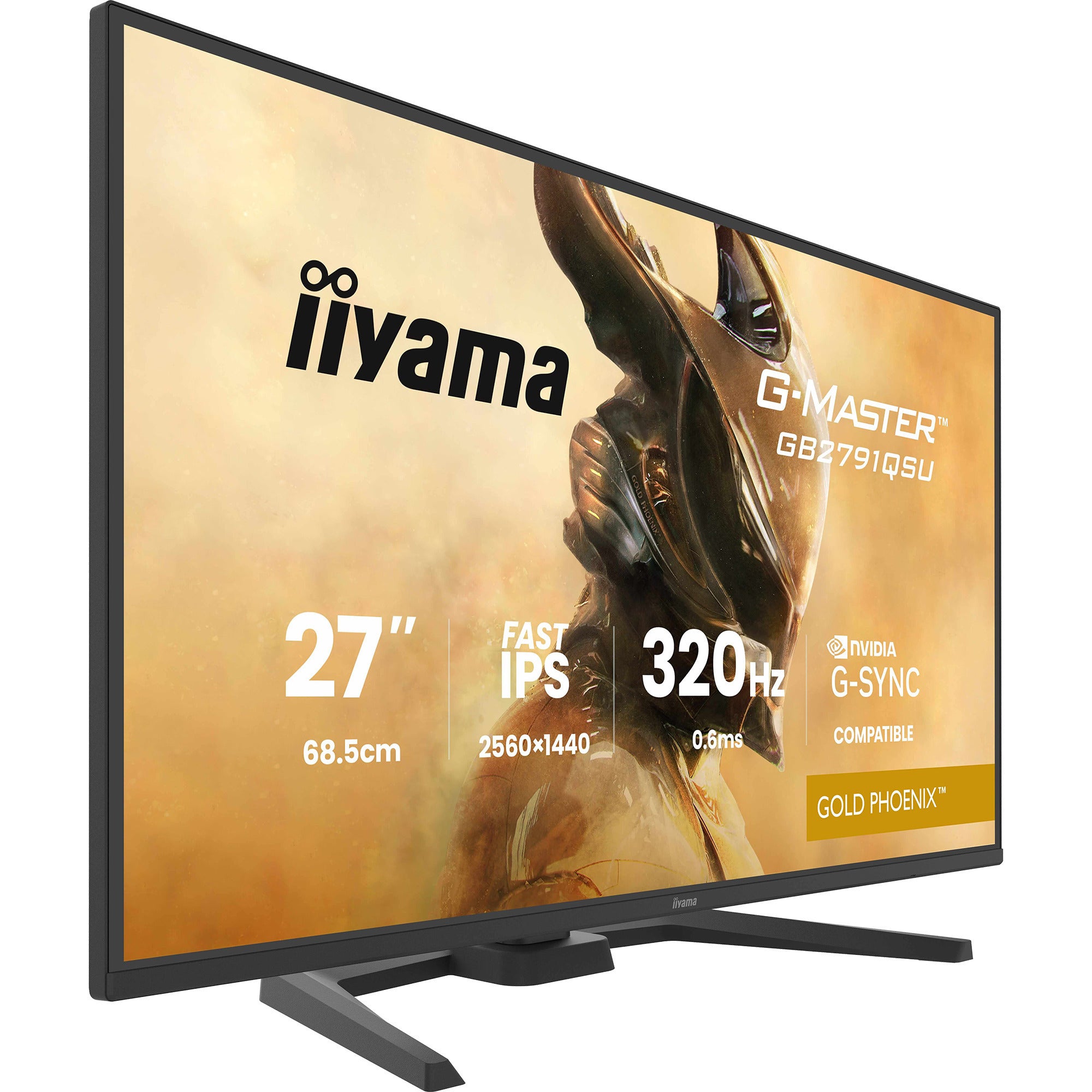 Iiyama g-master gold phoenix gb2791qsu-b1 27 gaming monitor (zwart (mat), 320 hz, hdmi, displayport, usb, audio)