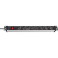 Brennenstuhl premium-line technic alu 19 8x stekkerdoos (aluminium zwart, 1390007018, voor 8 stekkers)