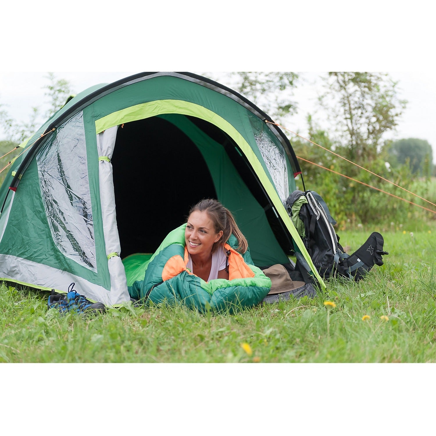 Coleman kobuk valley 4 plus tent (donkergroen lichtgroen)