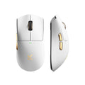 Mchose k7 ultra lightweight wireless gaming mouse (wit goud, rgb, usb 2.4 ghz, 42.000 dpi)