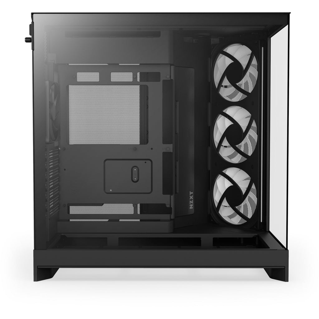 Nzxt h9 flow rgb midi tower behuizing (zwart (mat) | 2x usb-a | 1x usb-c | rgb | tempered glass)