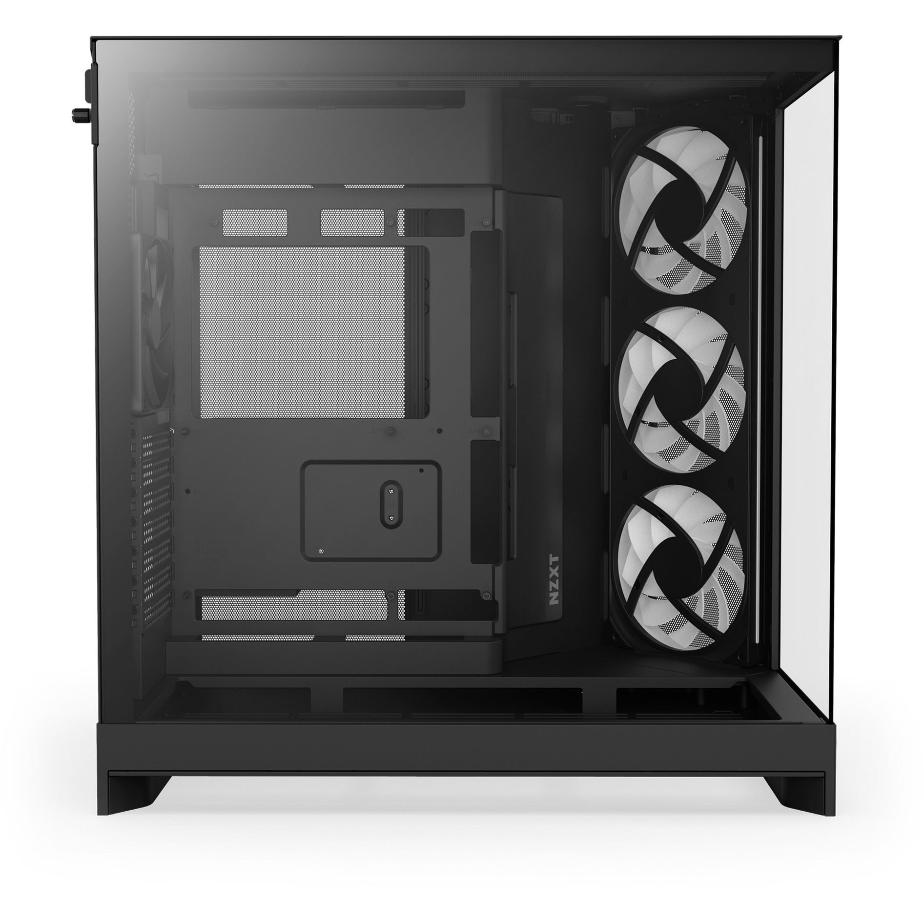 Nzxt h9 flow rgb midi tower behuizing (zwart (mat) | 2x usb-a | 1x usb-c | rgb | tempered glass)