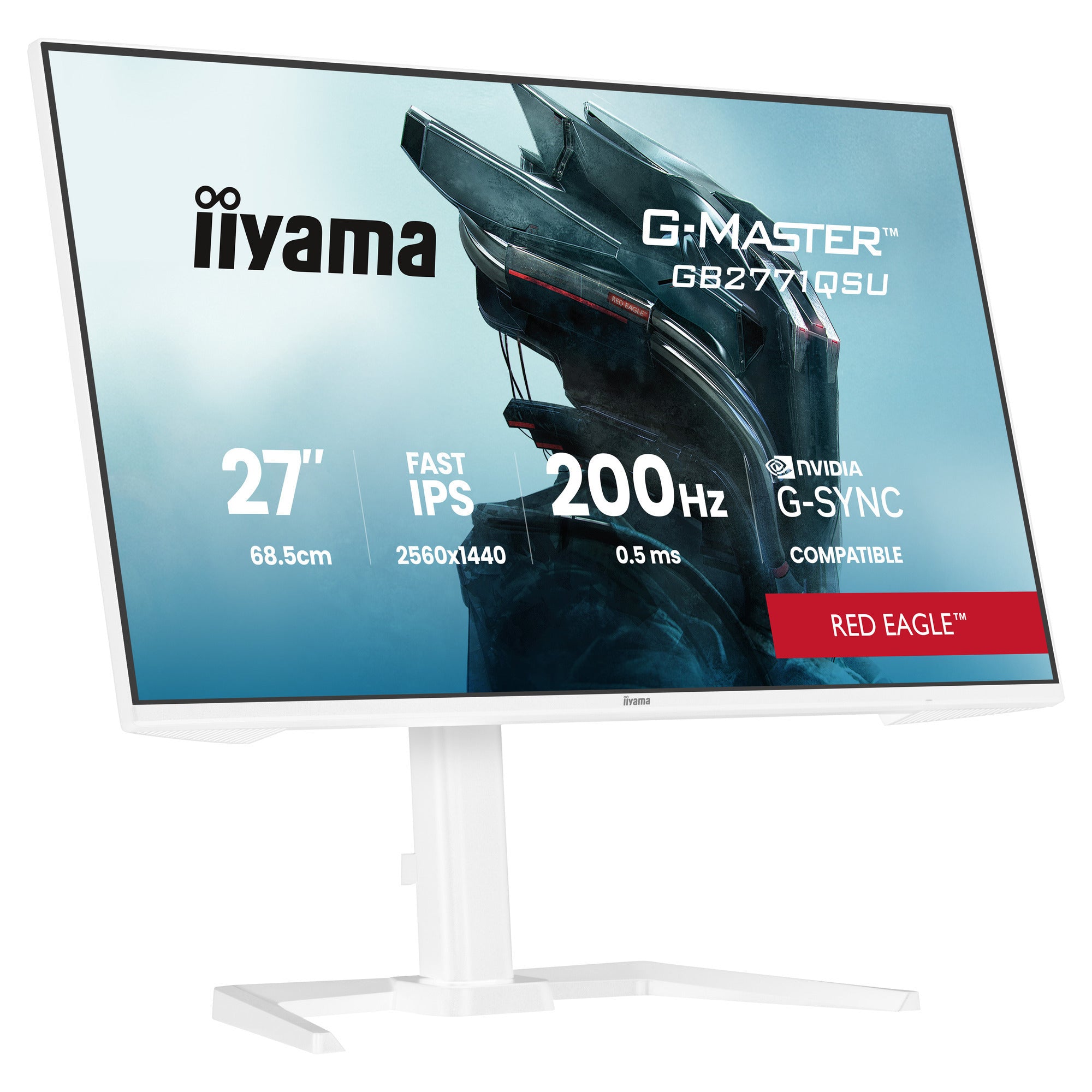 Iiyama g-master red eagle gb2771qsu-w1 27 gaming monitor (wit, 2x hdmi, displayport, 2x usb-a, 2x usb-c, 200 hz)