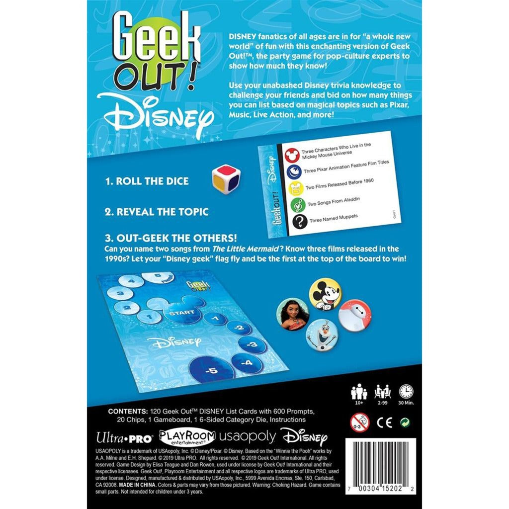 Disney european player network geek out! kaartspel (engels, 2 - 99 spelers, 30 minuten, vanaf 10 jaar)