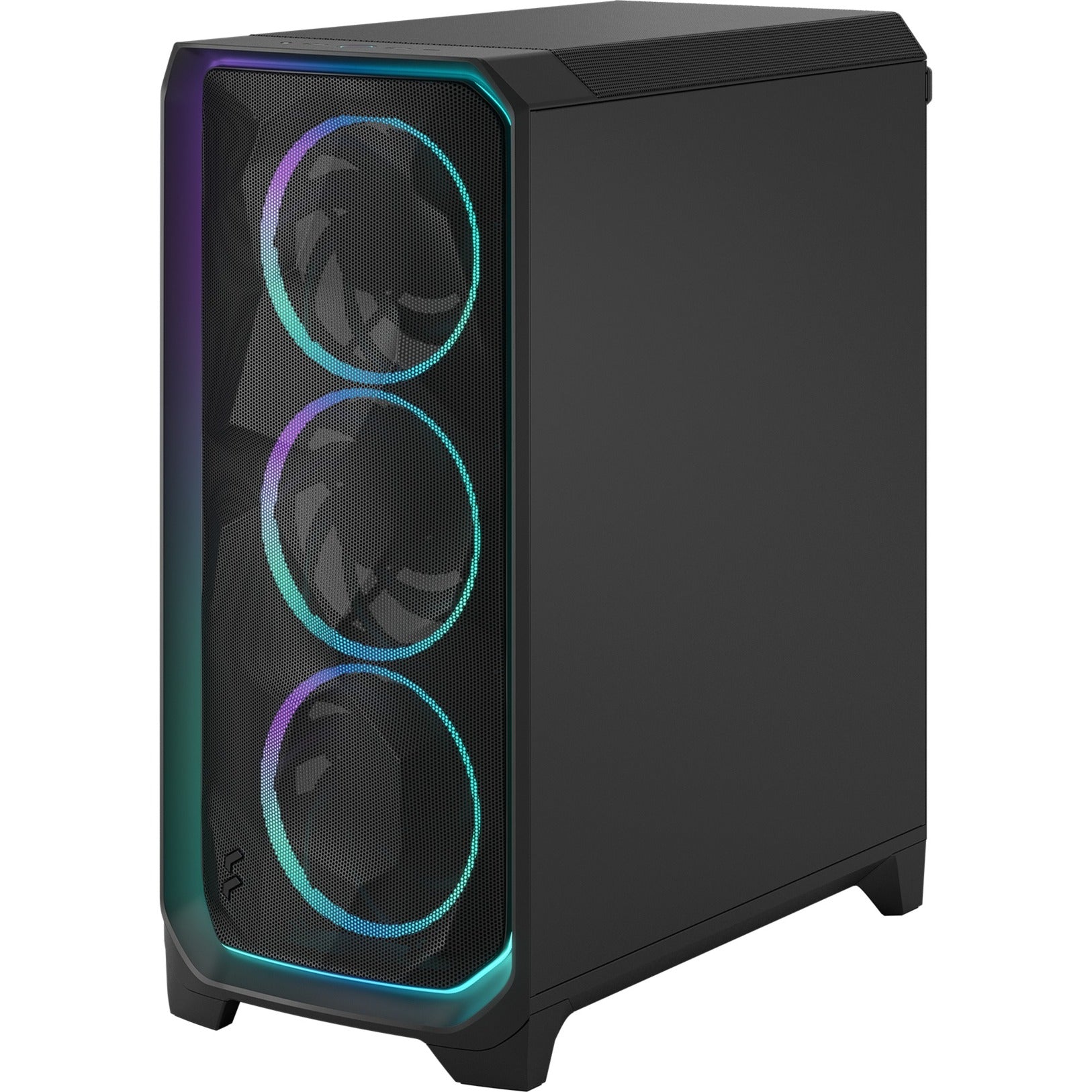 Fractal design meshify 3 ambience pro rgb midi tower behuizing (zwart | 2x usb-a | 1x usb-c | rgb | tempered glass)