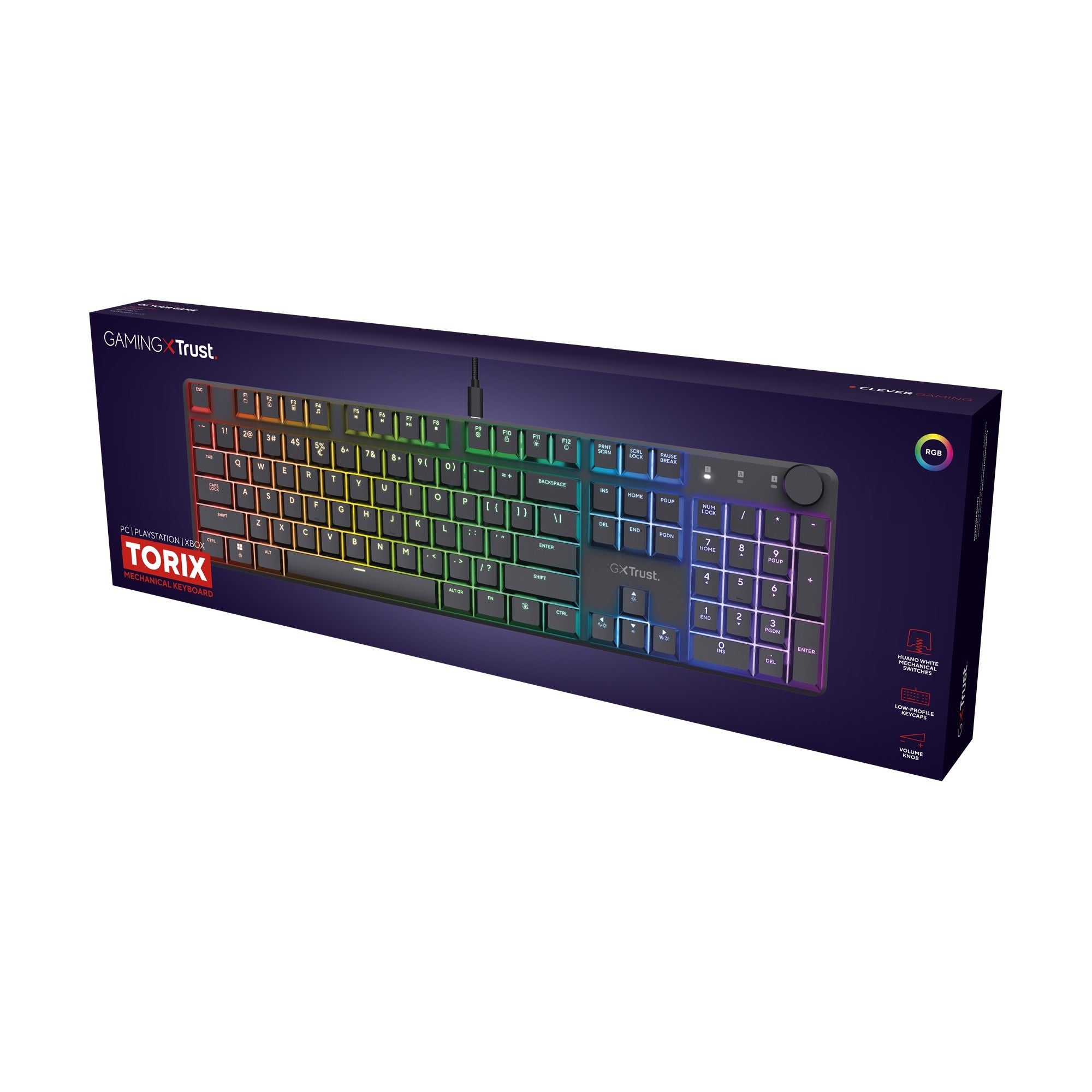 Trust gxt 866 torix hoogwaardig mechanisch gaming-toetsenbord, gaming toetsenbord (zwart, us lay-out, huano red, rgb)