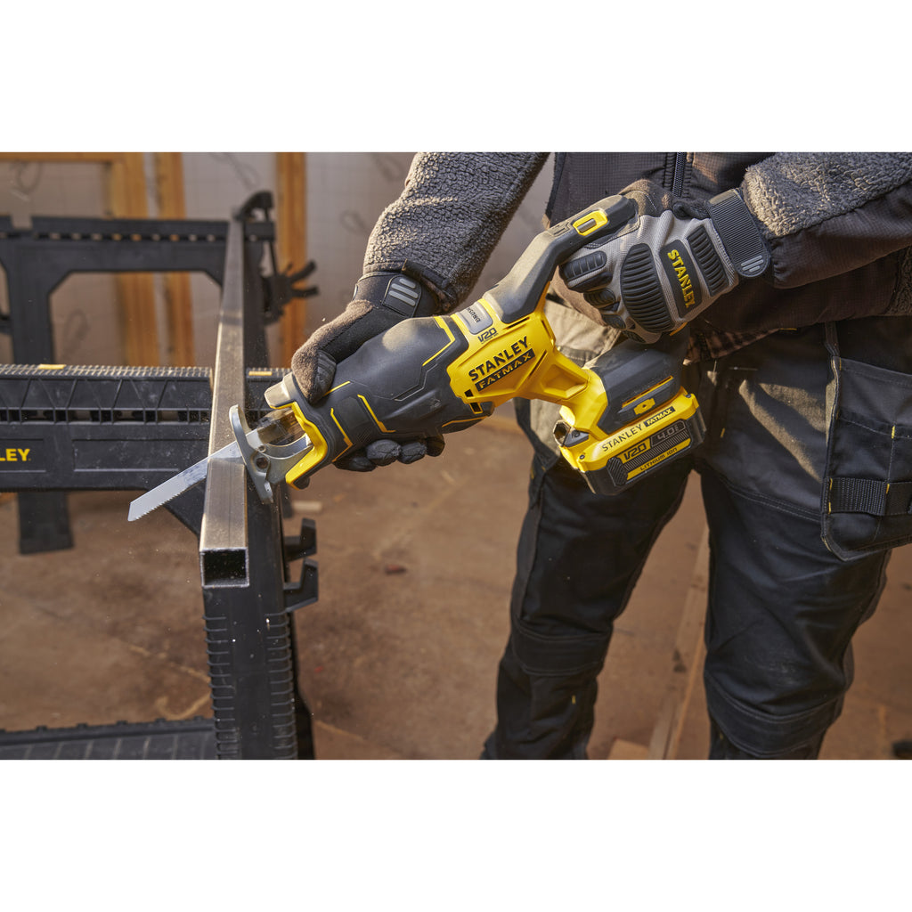 Stanley brushless v20 18v fatmax reciprozaag (zwart geel, accu, oplader en koffer inbegrepen)