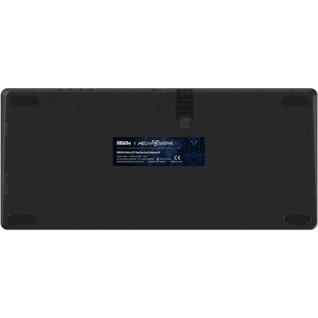 8bitdo retro 87 mechanical keyboard - mecha break (zwart, us lay-out (qwerty), kailh box jellyfish pro glaze, 80% (tkl), abs keycaps, hot-swap, bluetooth le 5.0, wireless 2.4ghz, usb)