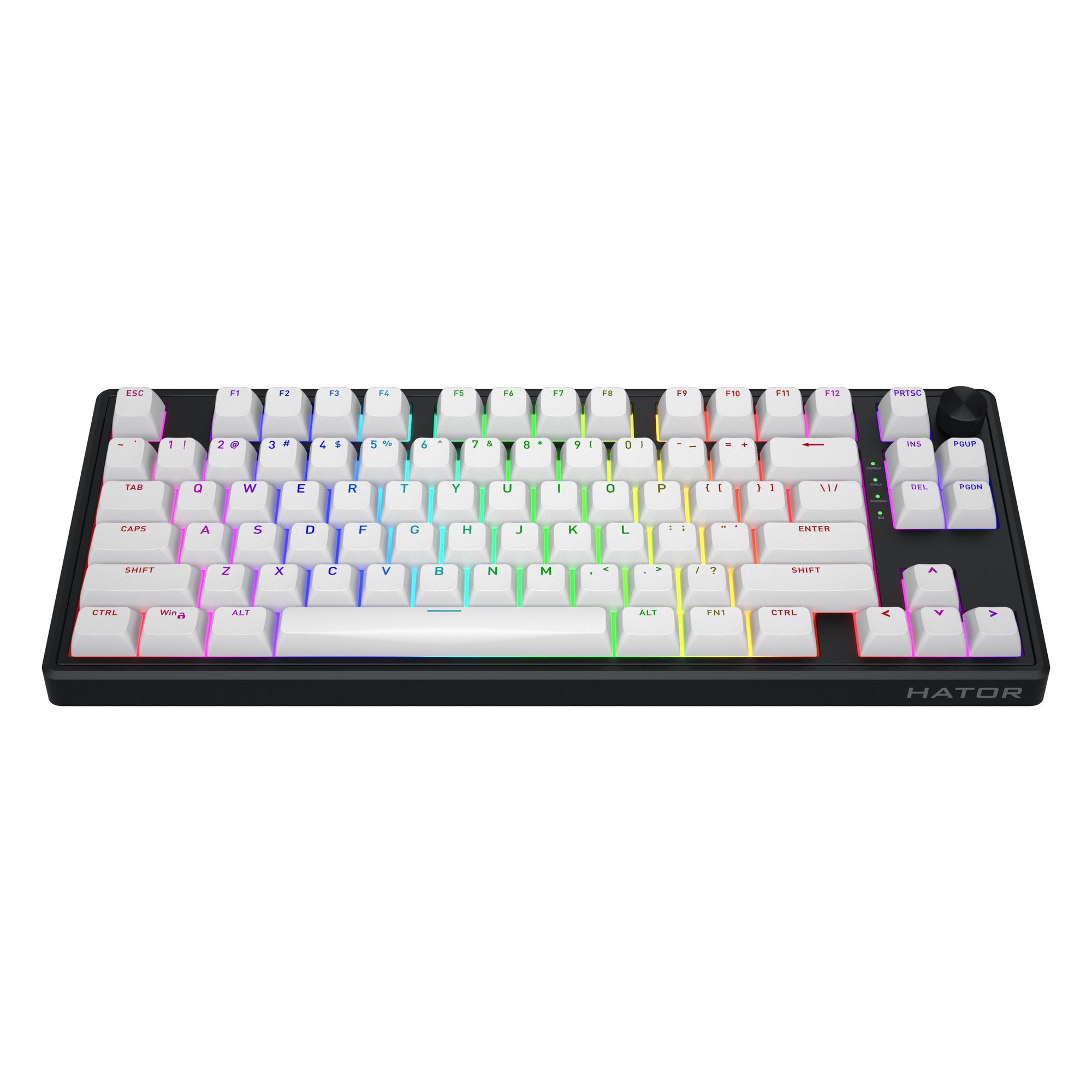 Hator skyfall wireless rgb mechanisch gaming toetsenbord (zwart, us lay-out (qwerty), hator aurum lemon, 80% (tkl), rgb, double shot abs, hot-swap, 2.4ghz | bluetooth | usb-c)