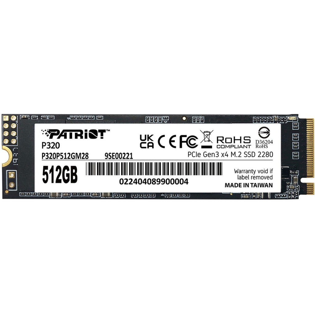 Patriot p320 512 gb ssd (pcie 3.0 x4, nvme 1.3, m.2 2280)