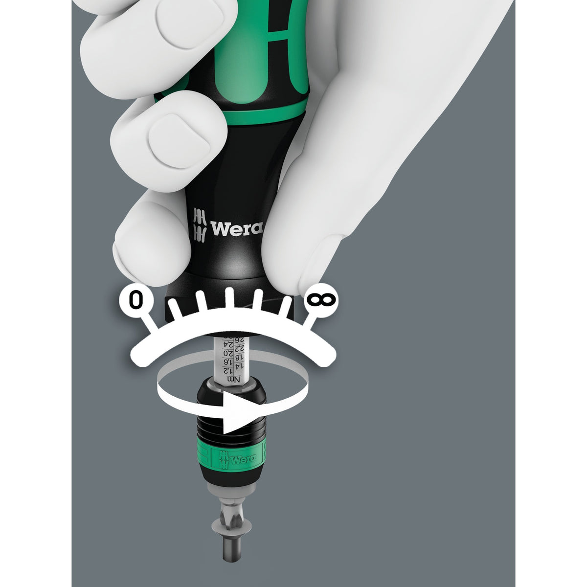 Wera serie 7400 kraftform instelbare momentschroevendraaier draaimomentsleutel (zwart groen, 1.2 tot 3.0 nm, met rapidaptor snelwisselhouder)