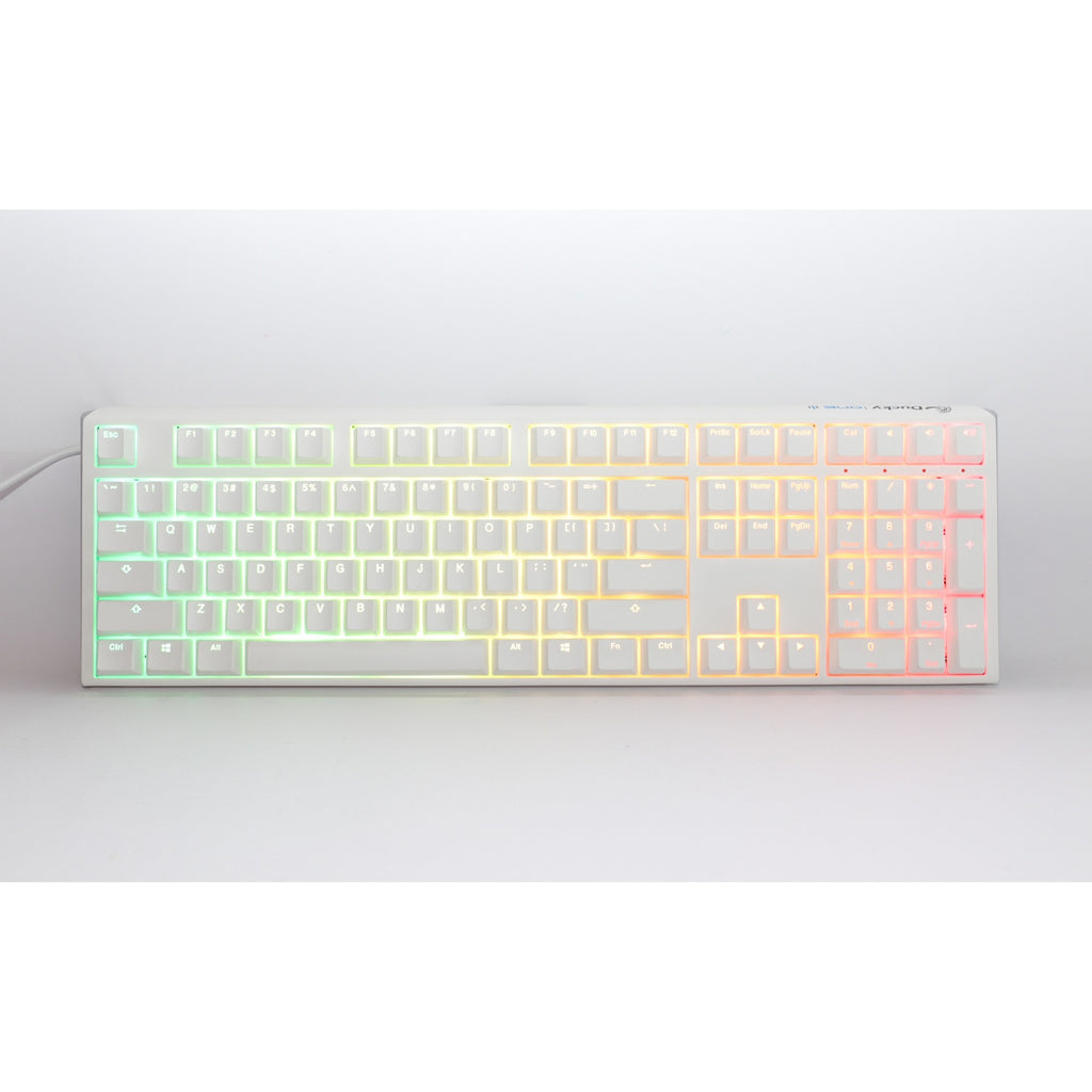 Ducky one 3 classic pure white rgb mechanisch toetsenbord (wit, us lay-out (qwerty), cherry mx speed silver, 100%, rgb led, double-shot pbt, hot-swappable, quack mechanics)