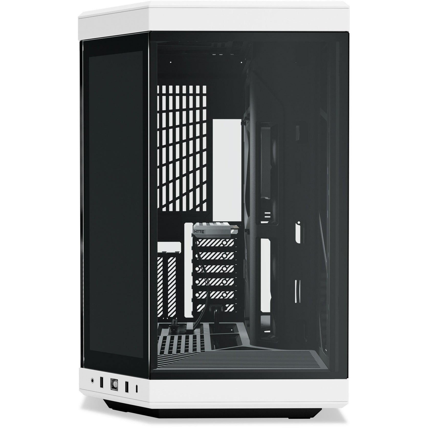 Hyte y70 touch infinite midi tower behuizing (wit zwart | 2x usb-a | 1x usb-c | tempered glass)