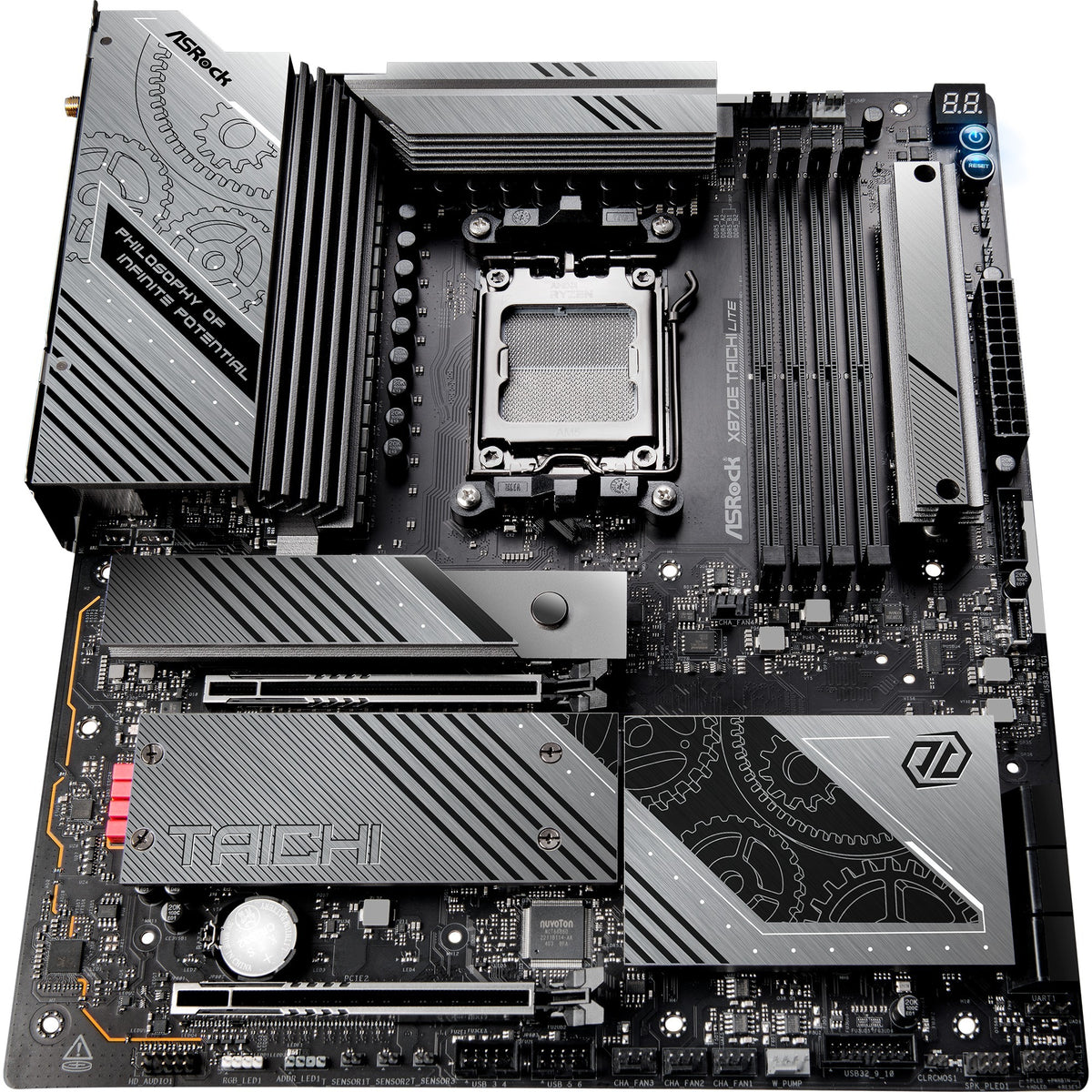 Asrock x870e taichi lite socket am5 moederbord (raid, 5 gb-lan, wi-fi 7, bt, e-atx)