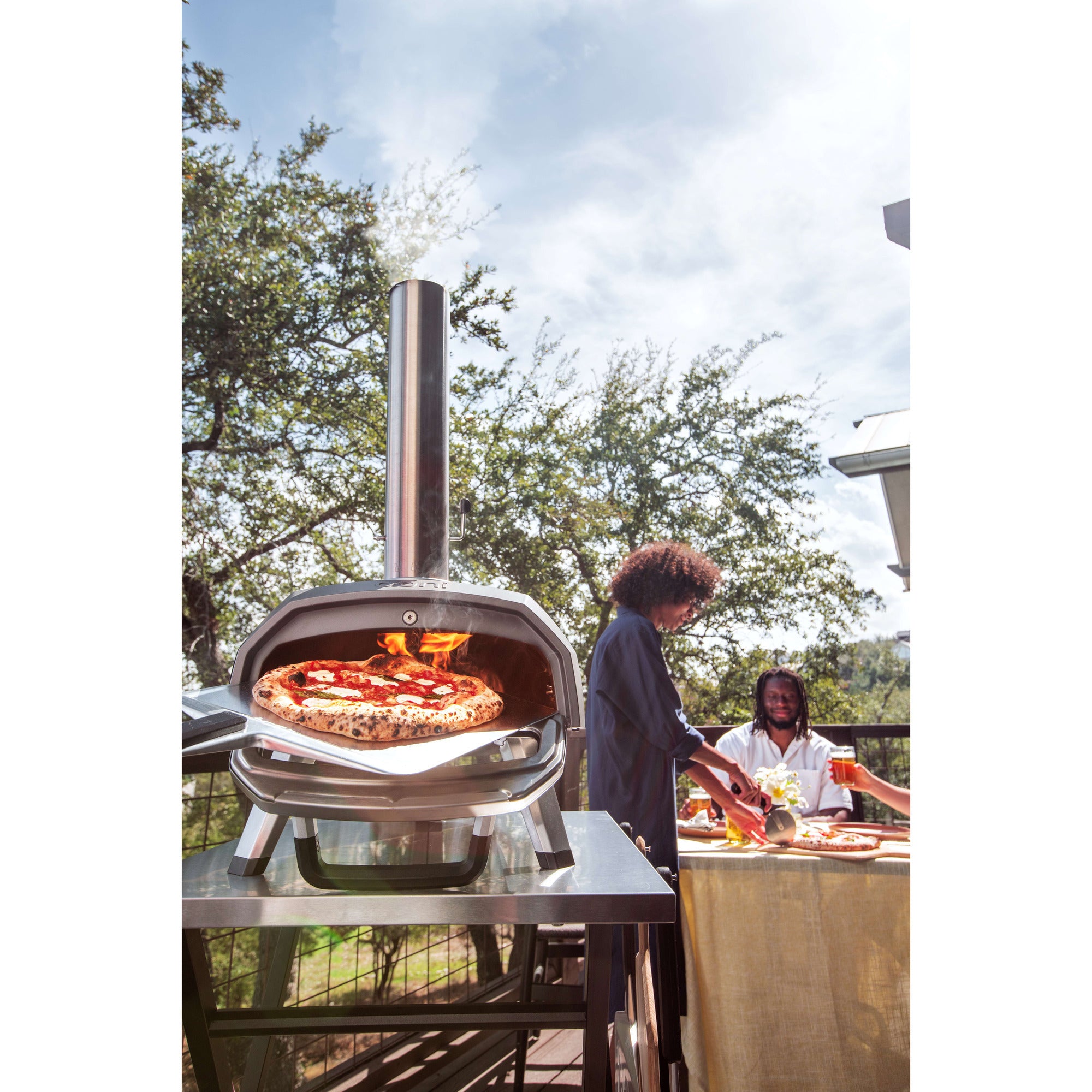 Ooni karu 2 multi-fuel pizza oven pizzaoven (zwart roestvrij staal, 12'' pizza, hout, houtskool en gas)