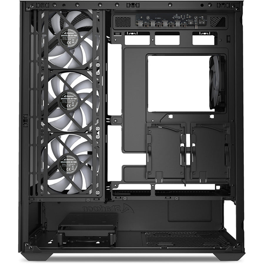 Sharkoon ak6 rgb midi tower behuizing (zwart | 2x usb-a | 1x usb-c | rgb | tempered glass)