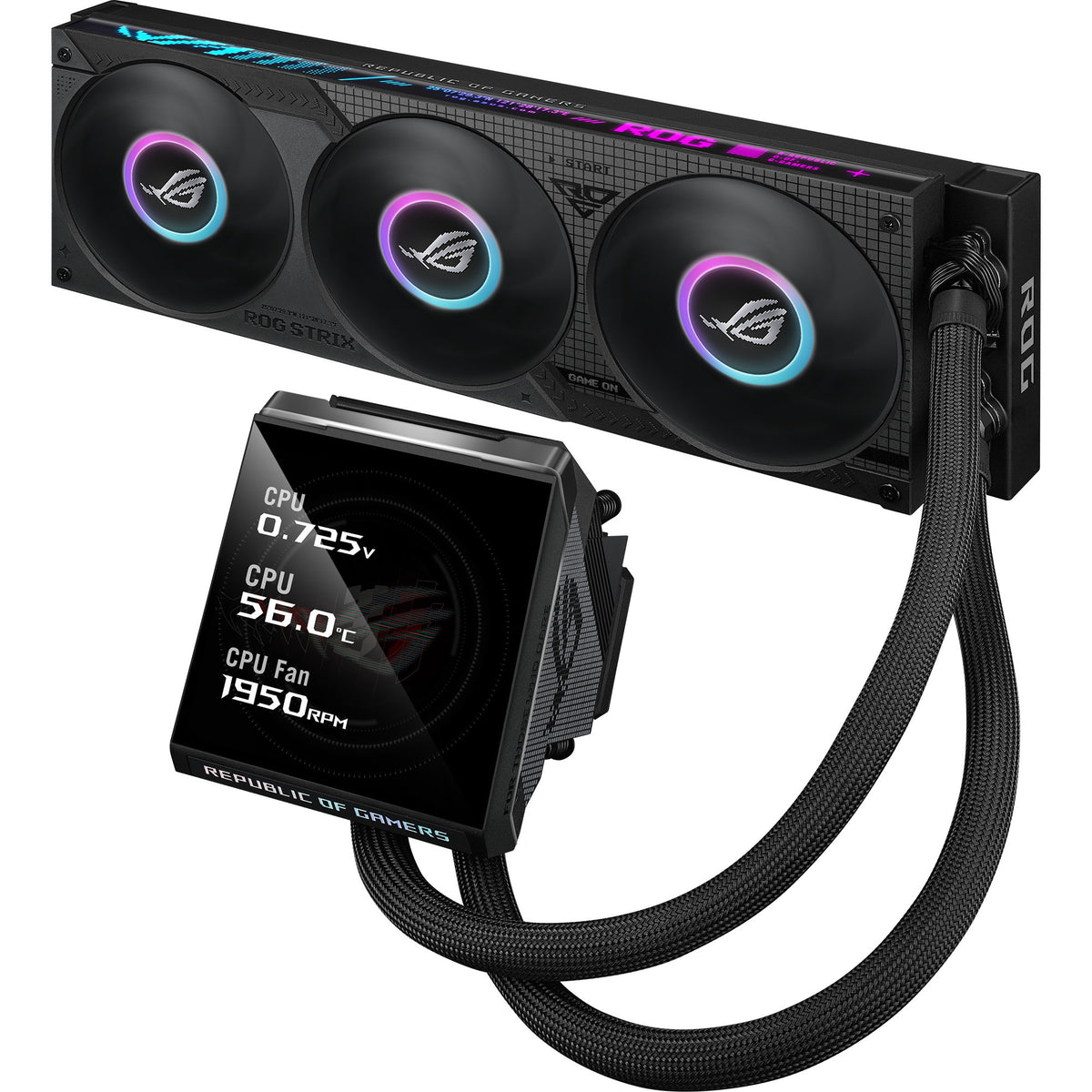 Asus rog strix lc iv 360 argb lcd waterkoeling (zwart)