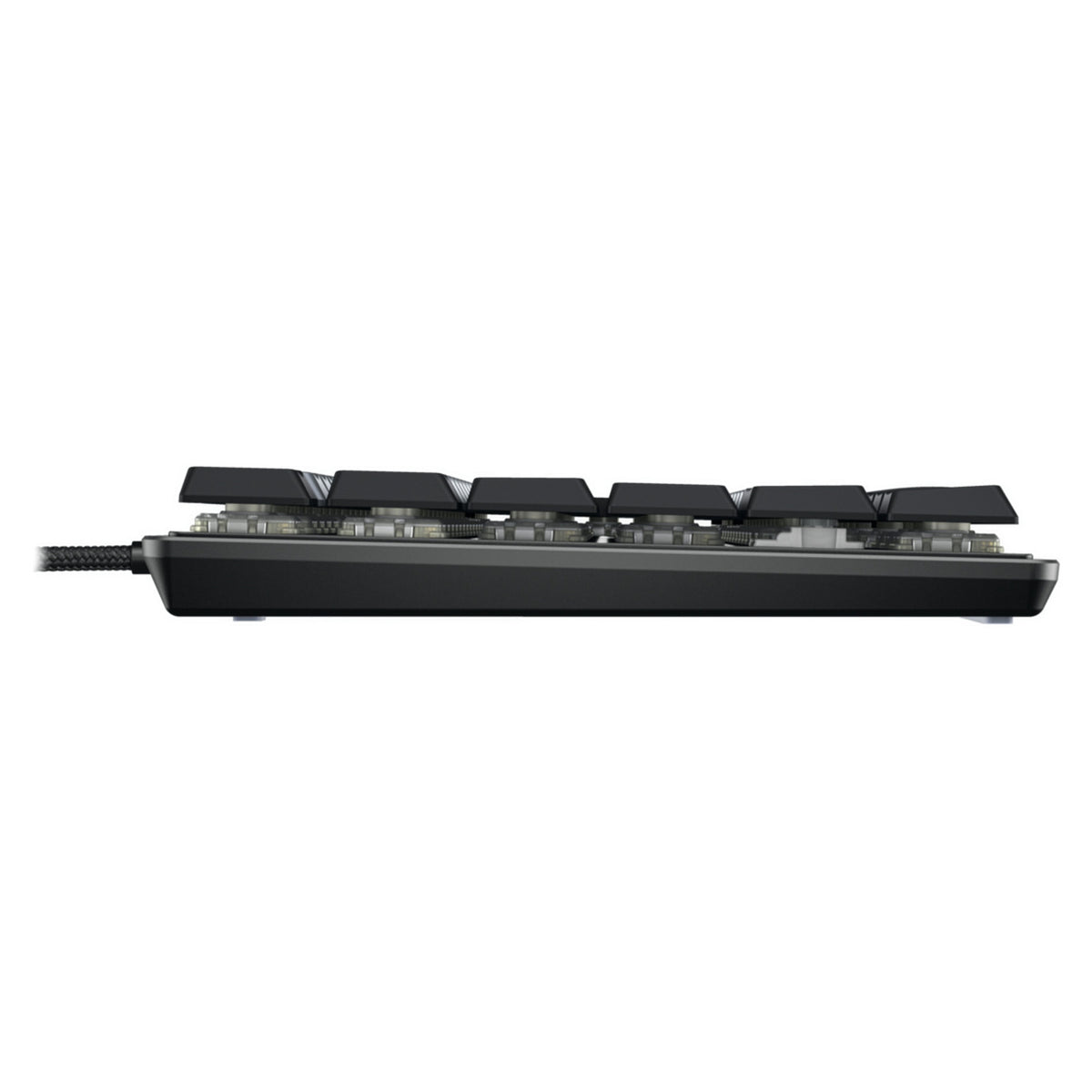 Cherry kc 500 mx lp mechanisch toetsenbord (zwart, us lay-out (qwerty), mx low profile 2.0 ivory, 100%, white leds, pbt keycaps)