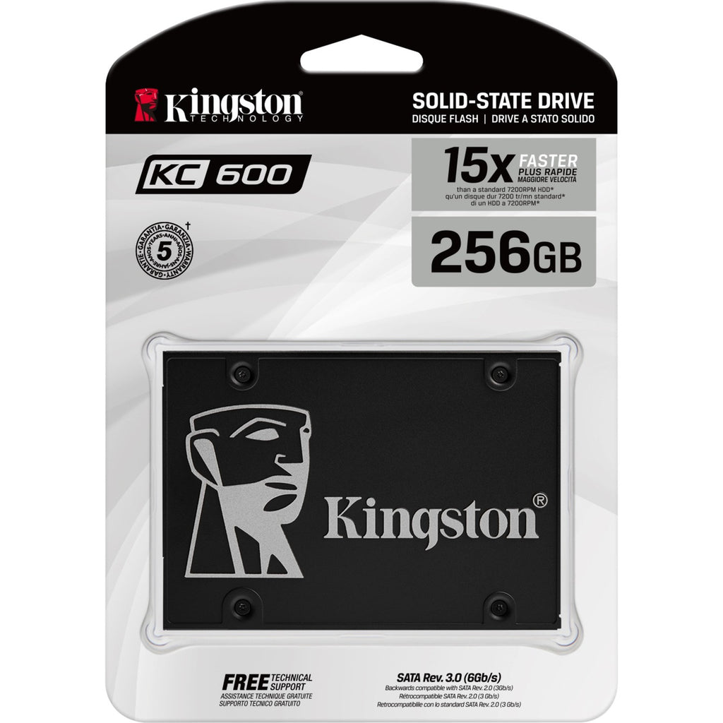 Kingston kc600 256 gb ssd (zwart, skc600 256g, sata 600)