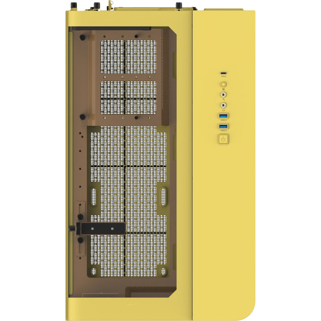 Thermaltake view 390 air butter caramel midi tower behuizing (geel | 2x usb-a | 1x usb-c | tempered glass)