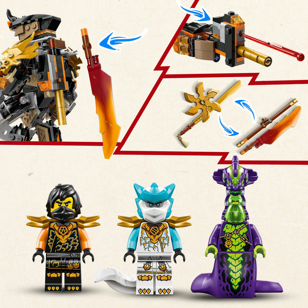 Lego ninjago - cole's missiemecha en draak zane constructiespeelgoed (71854)