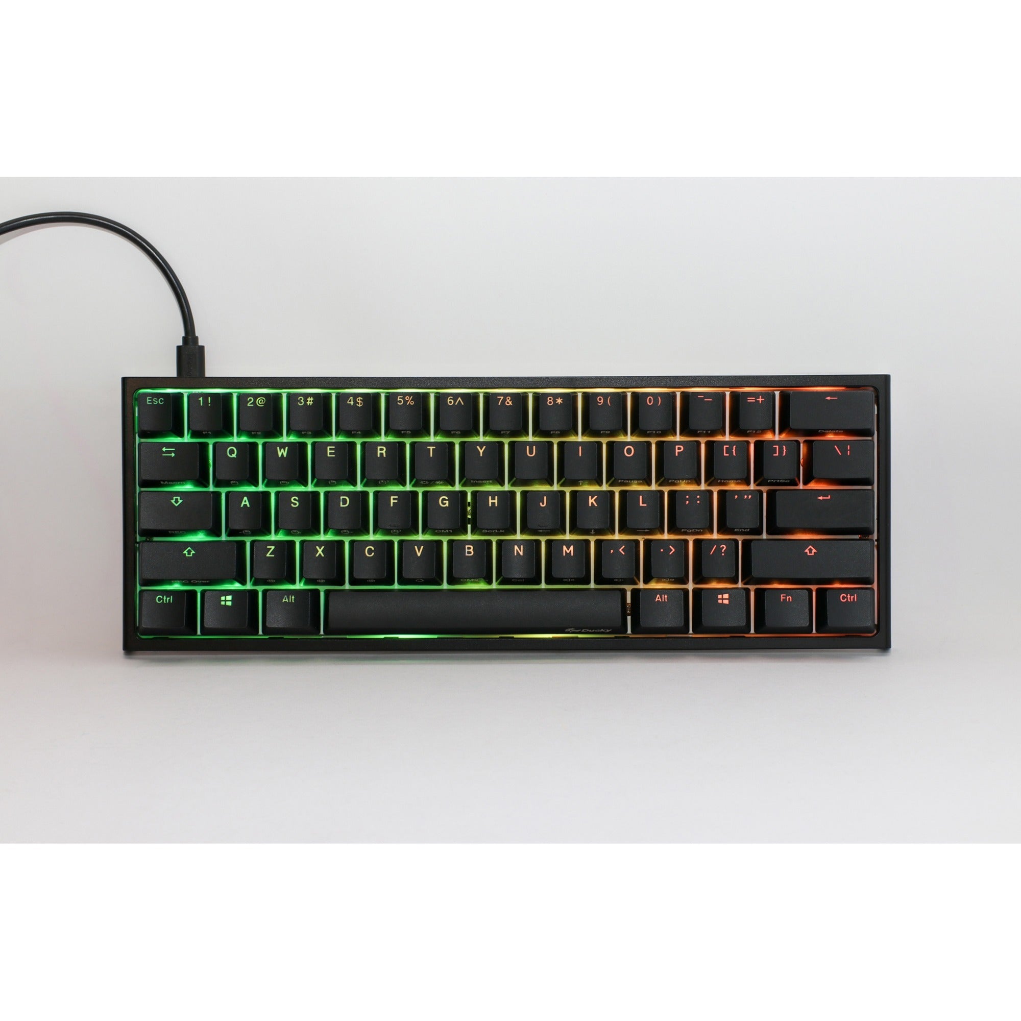 Ducky one 2 pro mini classic rgb mechanisch gaming toetsenbord (zwart, us lay-out (qwerty), cherry mx speed silver, 60%, rgb led, double-shot pbt, quack mechanics)