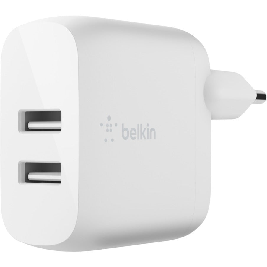 Belkin boost charge 2-poorts usb-a wandlader (wit, 2x usb-a, 24w)