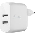 Belkin boost charge 2-poorts usb-a wandlader (wit, 2x usb-a, 24w)