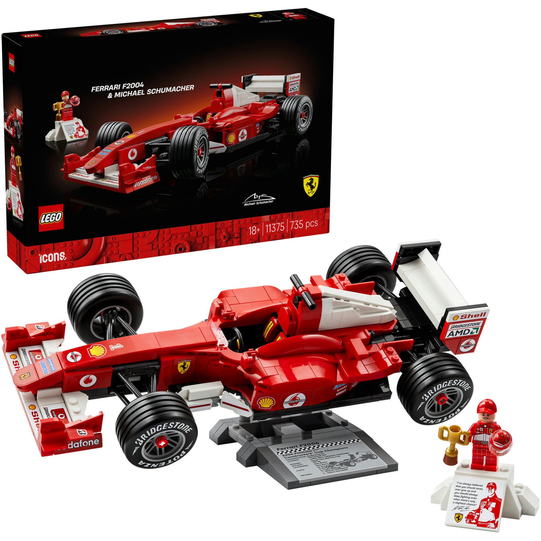 Lego icons 11375 ferrari f2004 en michael schumacher