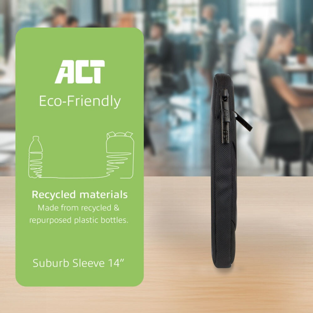 Act connectivity suburb laptop sleeve 14,1 (zwart)