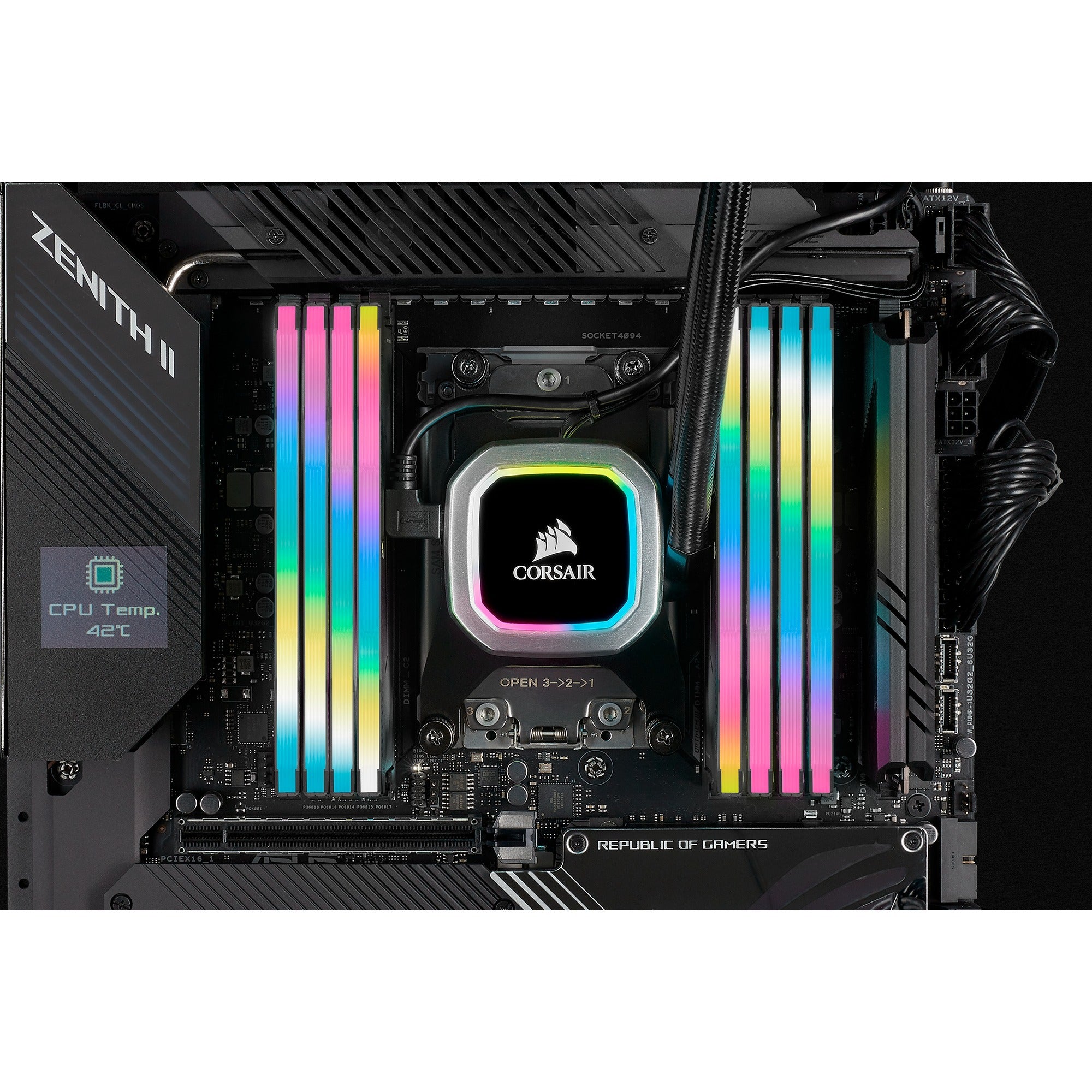 Corsair 64 gb ddr4-3200 (4x 16 gb) werkgeheugen (cmh64gx4m4e3200c16, xmp 2,0)