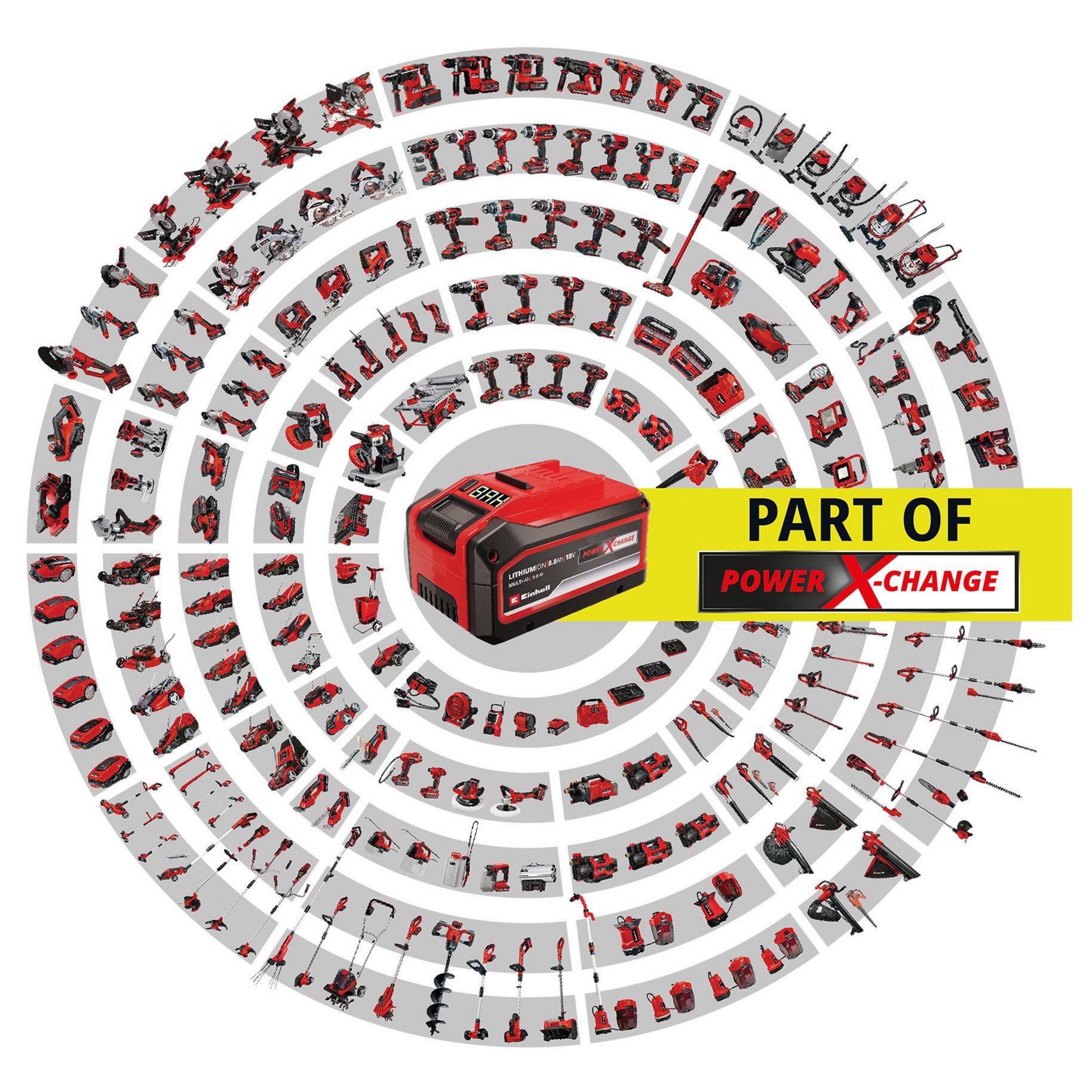 Einhell freelexo 500 robotmaaier (rood zwart, 2.5 ah power x-change plus accu + laadstation inbegrepen)