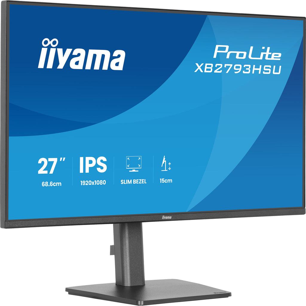 Iiyama prolite xb2793hsu-b1 27 monitor (zwart (mat), 120hz, hdmi, displayport, usb, audio)
