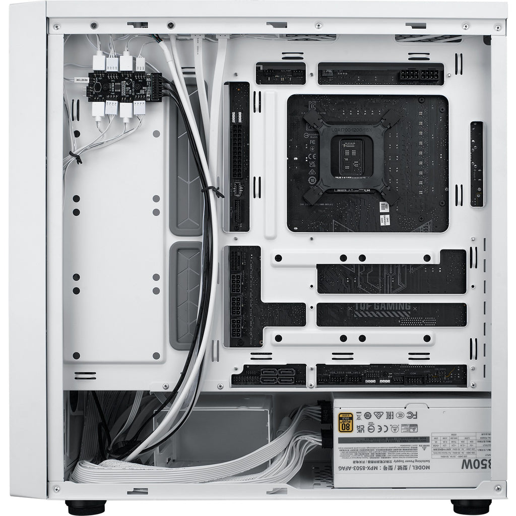 Cooler master masterbox 600 midi tower behuizing (wit | 2x usb-a | 1x usb-c | rgb | tempered glass)