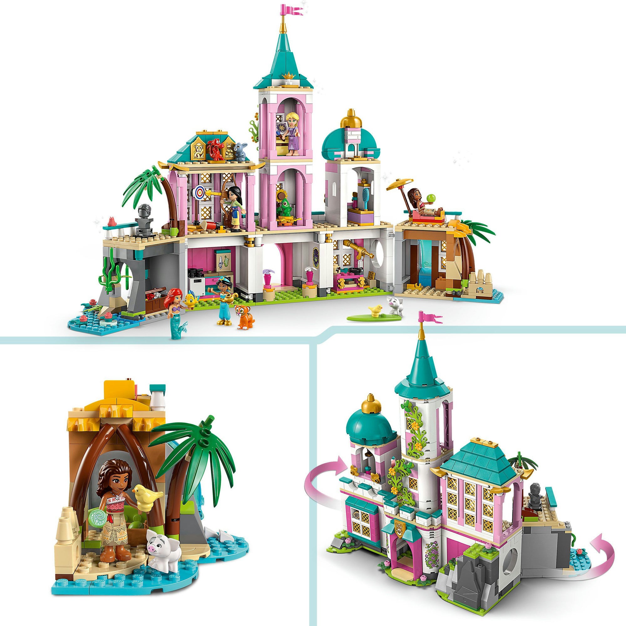 Lego disney - prinsessenkasteel en koninklijke huisdieren constructiespeelgoed (43267)