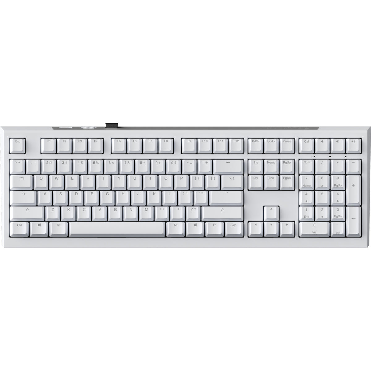 Ducky one x wireless rgb mechanisch toetsenbord (wit, us lay-out (qwerty), inductive, 100%, hot-swappable, pbt, 2.4 ghz | bluetooth | usb-c)