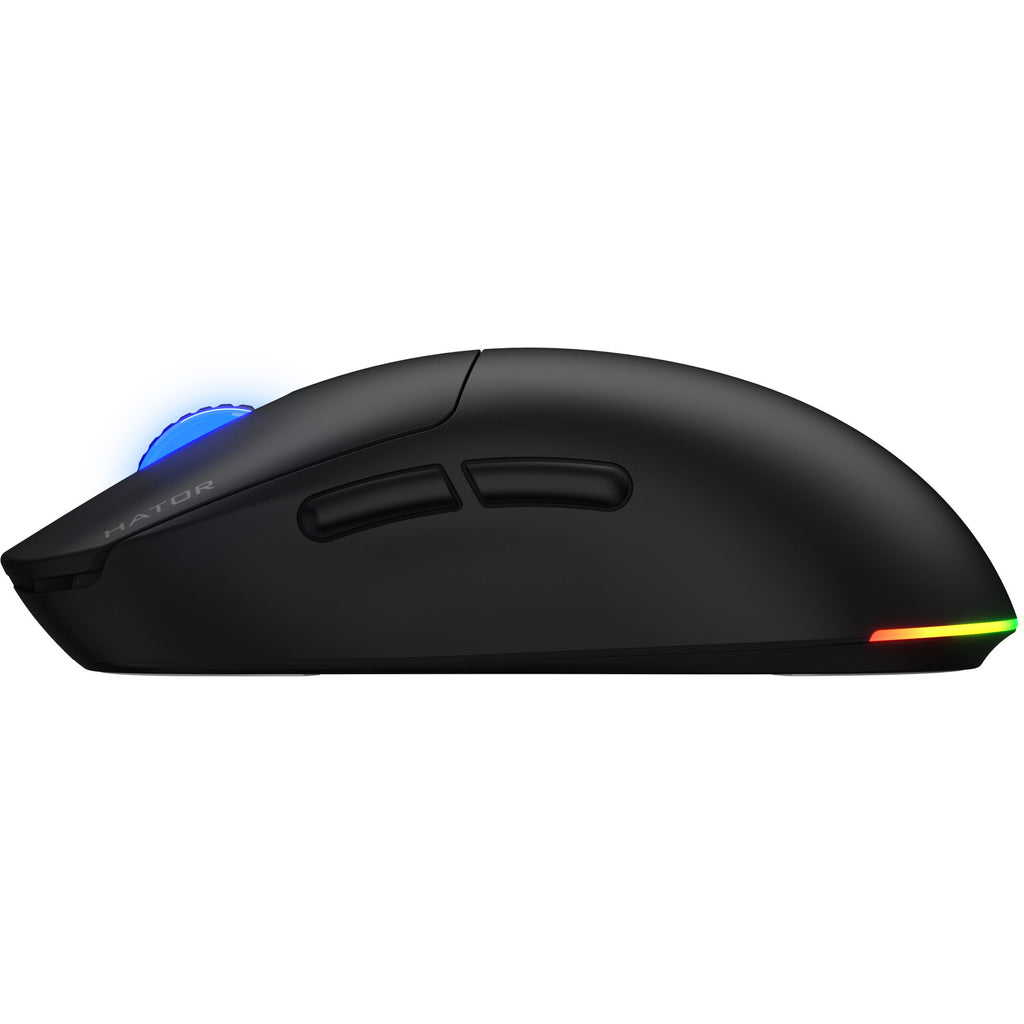 Hator quasar 3 wireless gaming muis (zwart, 400 - 12.000 dpi, rgb, 2.4ghz bluetooth 5.1 usb)
