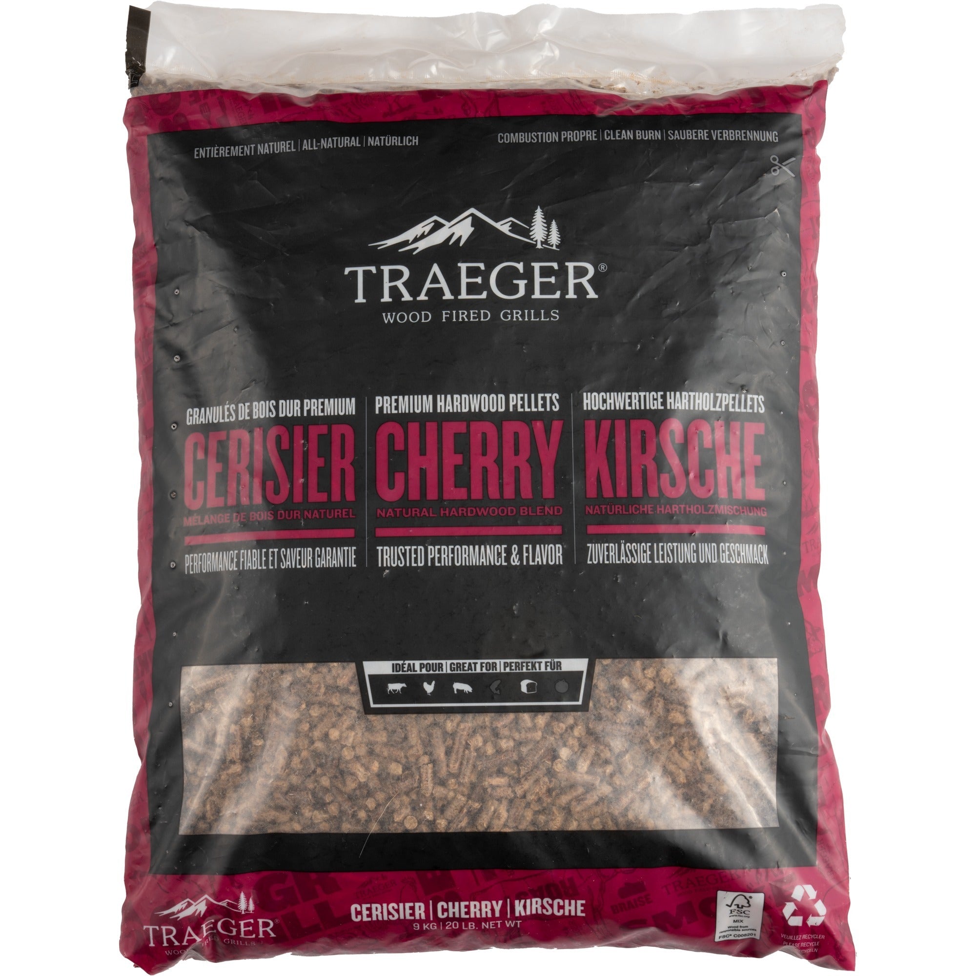 Traeger Pellets von Hartholz Kirsche
