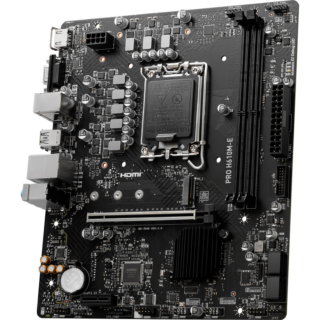 Msi pro h610m-e socket 1700 moederbord (gb-lan, sound, µatx)