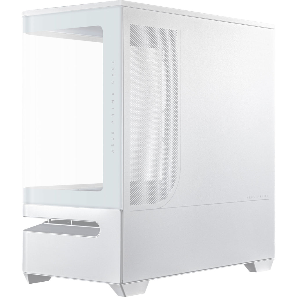 Asus prime ap202 midi tower behuizing (wit | 2x usb-a | 1x usb-c | rgb | tempered glass)