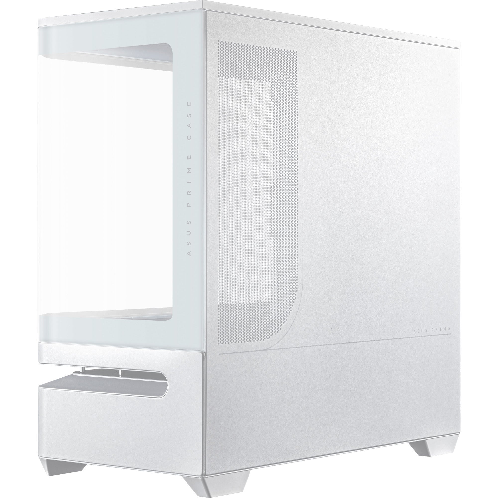 Asus prime ap202 midi tower behuizing (wit | 2x usb-a | 1x usb-c | rgb | tempered glass)