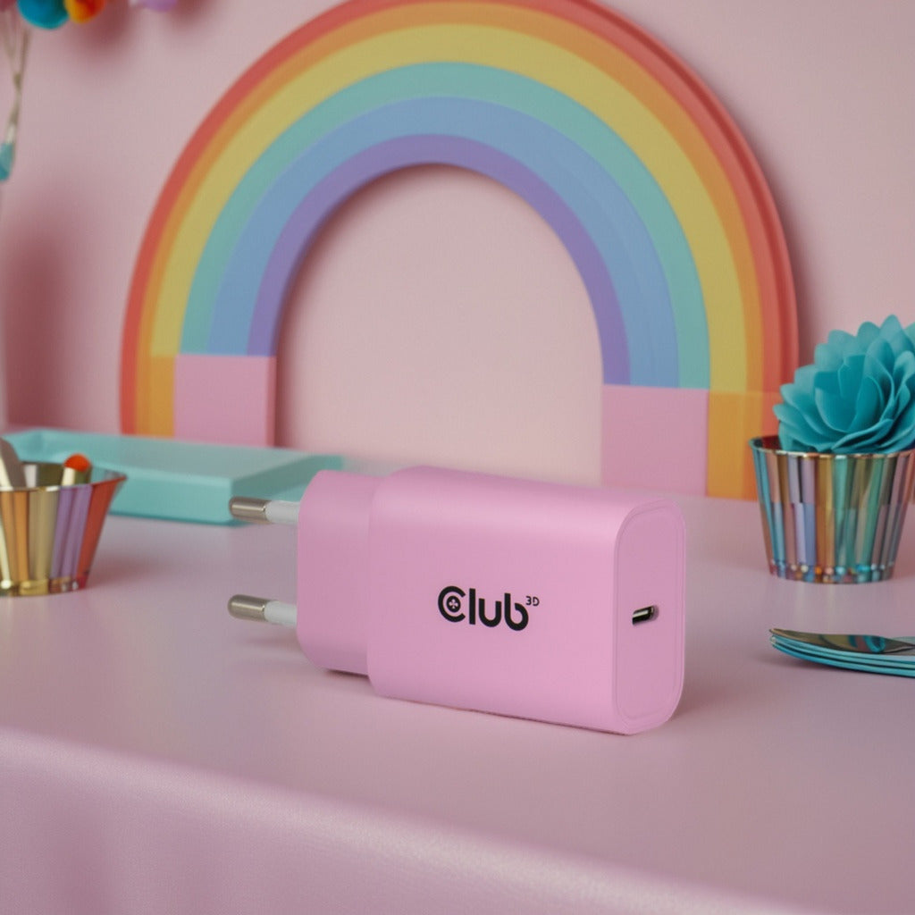 Club 3d 2-pack usb c charger 30 watt (roze)