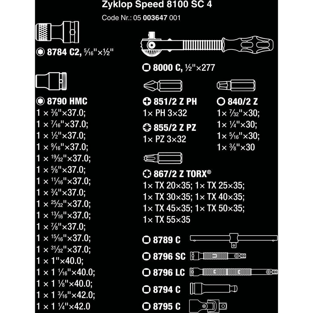 Wera 8100 SC 4 Zyklop Speed ​​Ratschensatz