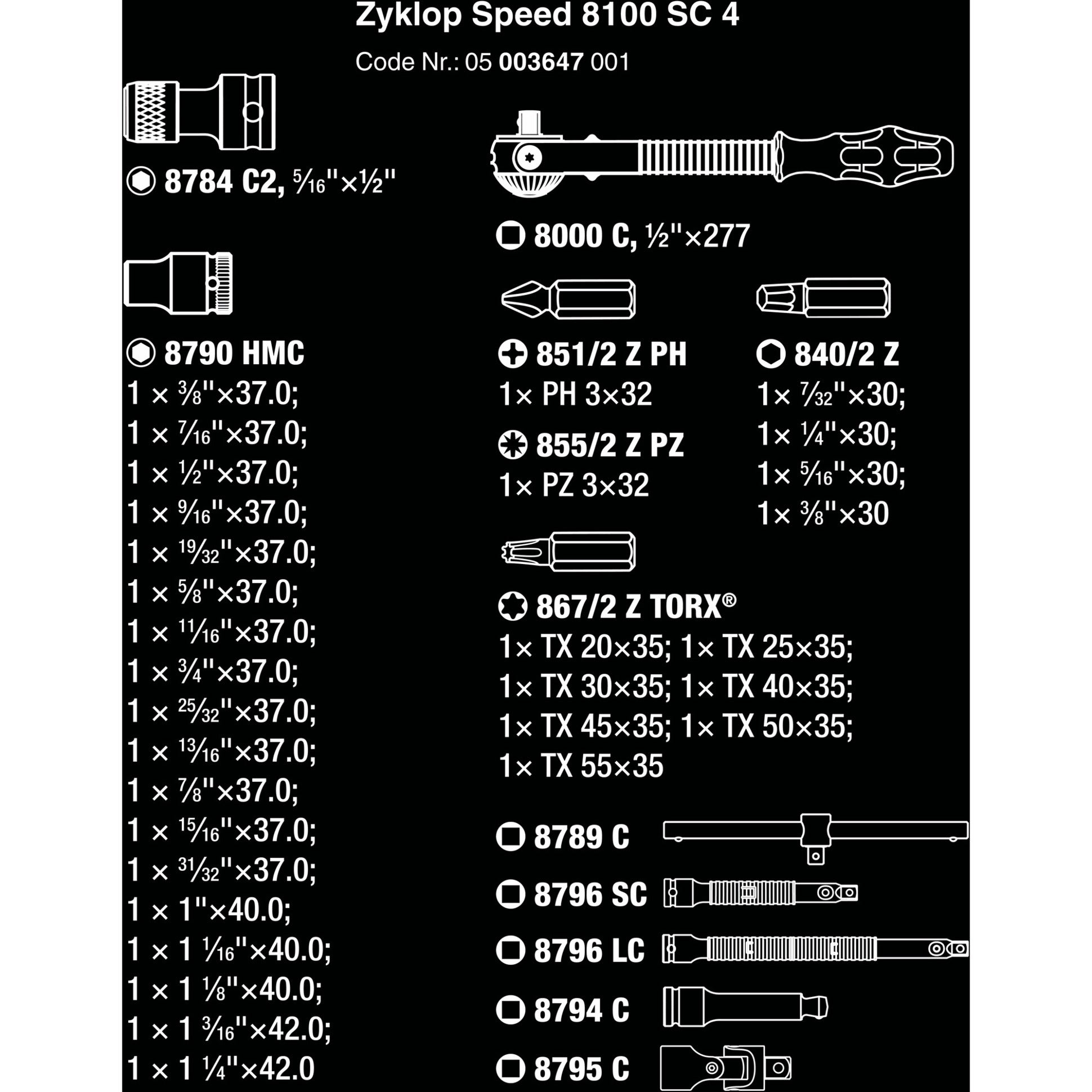 Wera 8100 SC 4 Zyklop Speed ​​Ratschensatz