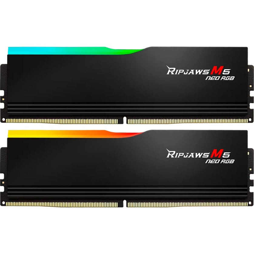 G.skill 32 gb ddr5-6000 kit werkgeheugen (zwart, f5-6000j2836g16gx2-rm5nr, ripjaws m5 neo rgb, amd expo)