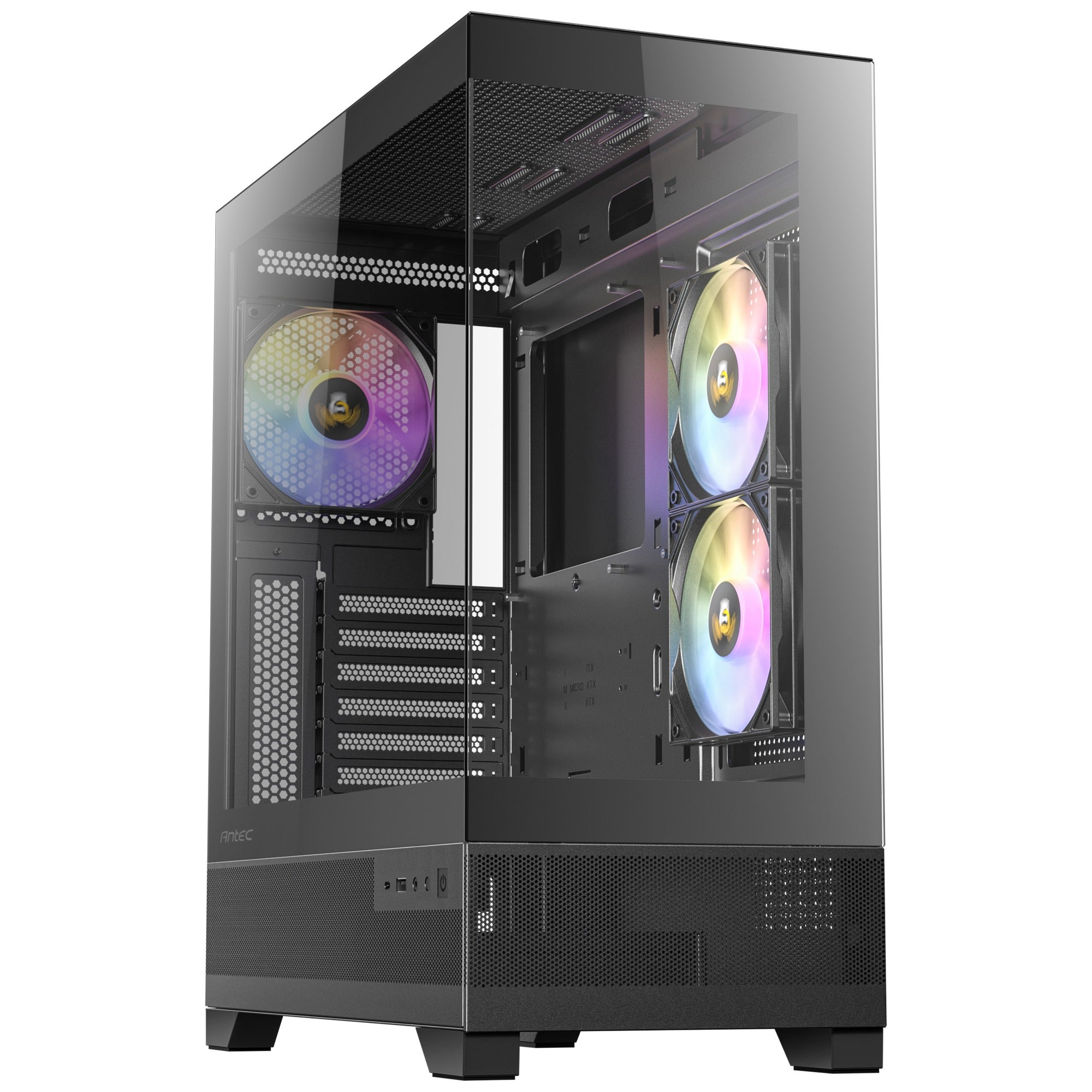 Antec cx700 argb midi tower behuizing (zwart | 1x usb-a | 1x usb-c | tempered glass)