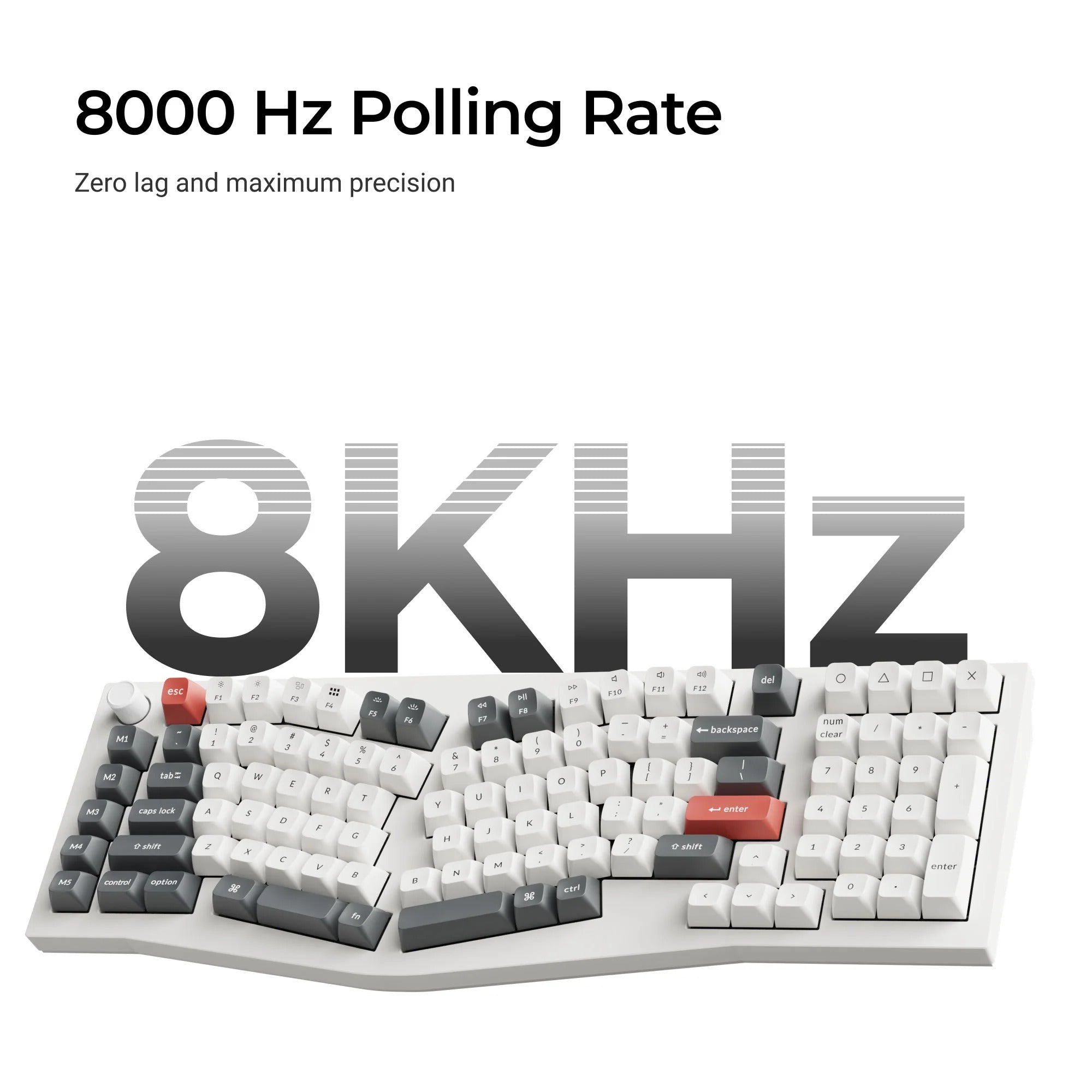 Keychron q13 ultra-m1 8k wireless custom mechanical keyboard (zwart, us lay-out (qwerty), silk pom red, 96%, rgb, hot swap, 8k, 2.4 ghz | bluetooth 5.2 | usb-c)